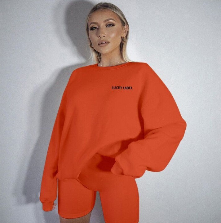 Letter embroidery sweater home pajamas casual suit