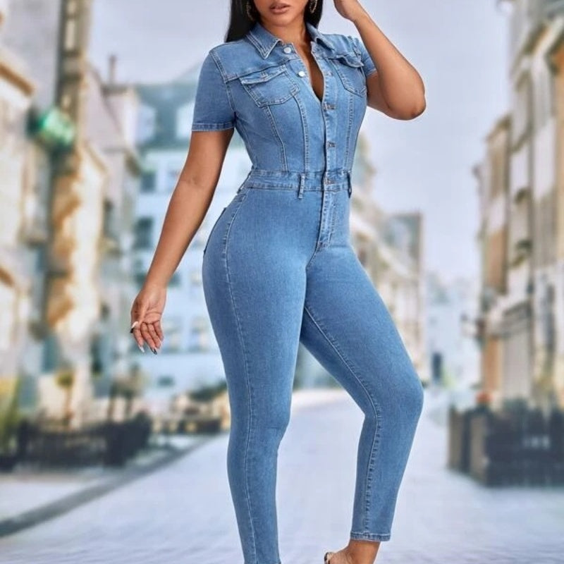 Fashion Skinny Denim Jumpsuit Women's Jeans