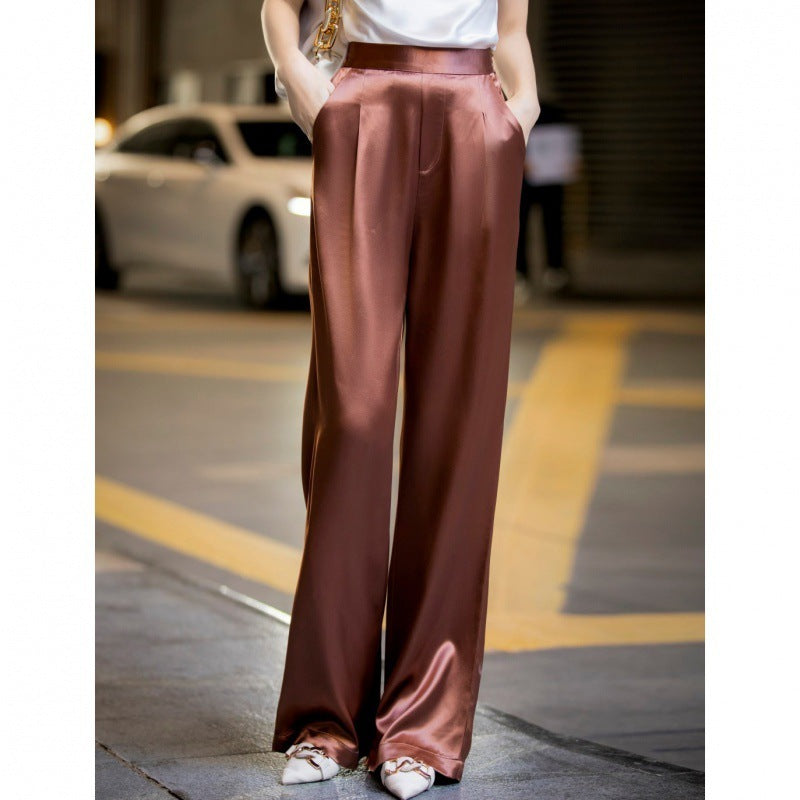 Women's High Waist Straight Suit Trousers