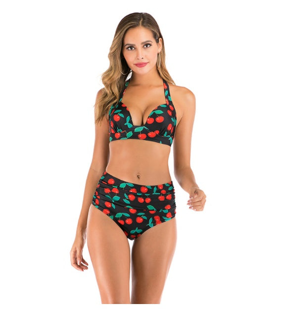 Sexy Printed High-waisted Two-piece Swimsuit