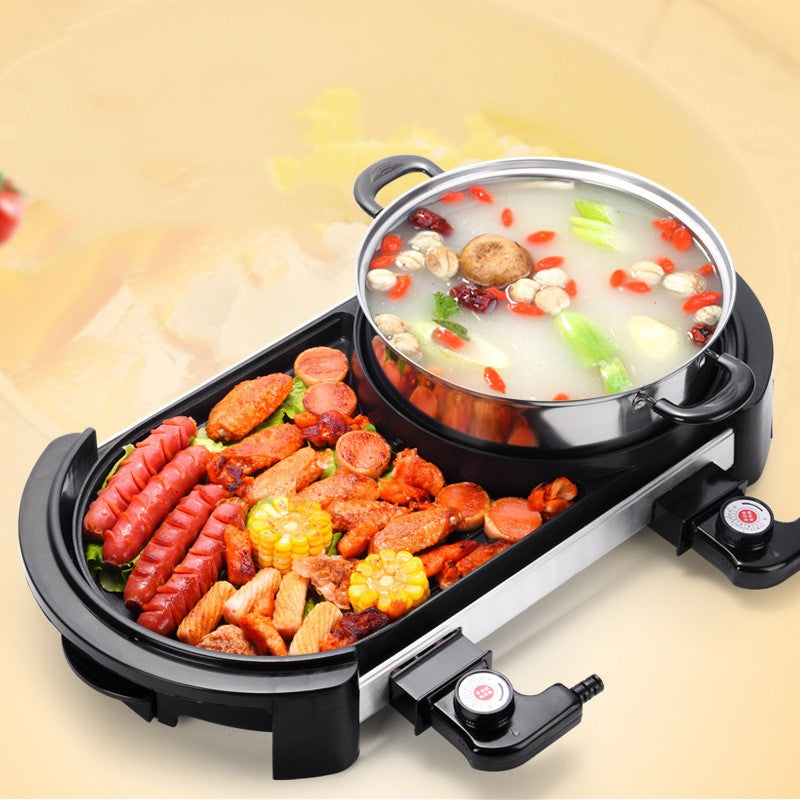 Home Finds - Barbecue Integrated Pot Dual Temperature Control Anti Scalding Electric Hand Oven