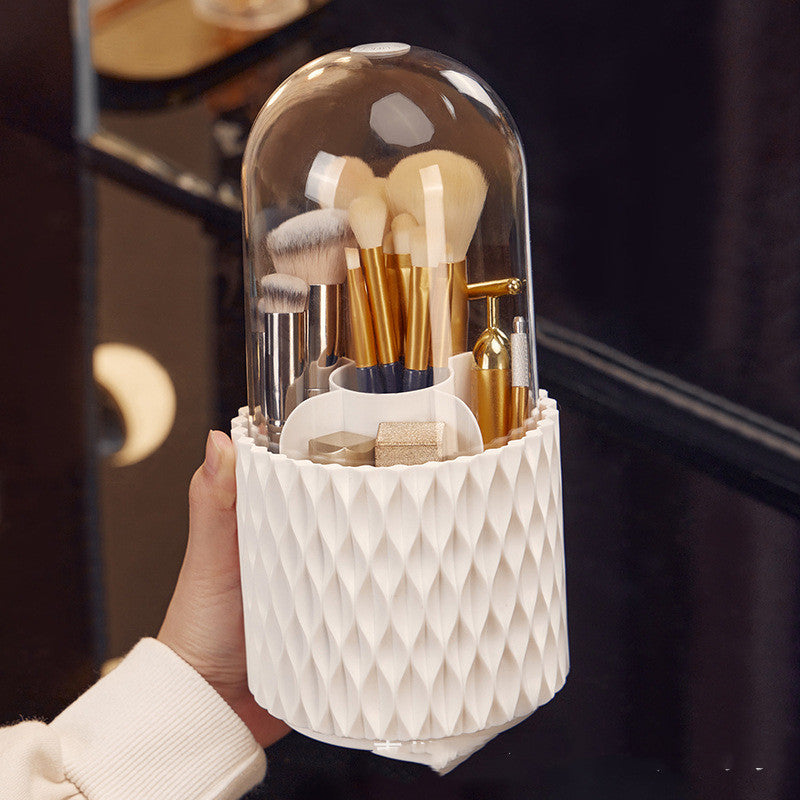 Rotating Transparent Makeup Brush Storage Bucket