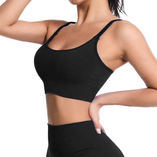 European And American Style Yoga Vest Women's Thin Shoulder Strap Fitness Bra Beautiful Back