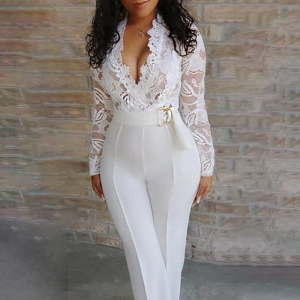 Long Sleeve Lace Jumpsuit