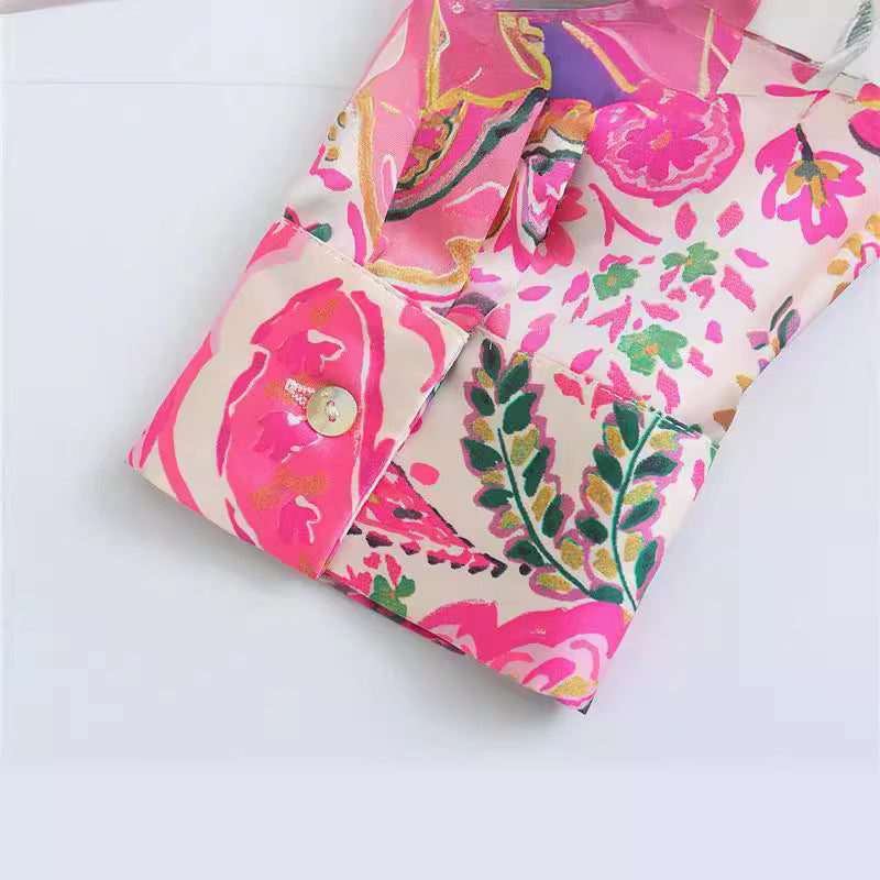 New Women's Retro Casual Printed Shirt Top