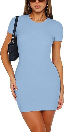 Women's Sexy Round Neck Tight Short Dress