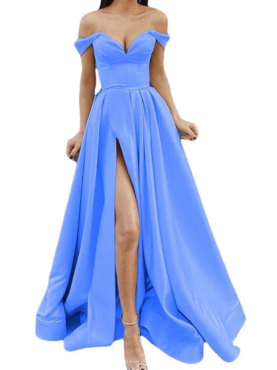 Women's Clothing Multi-color Tube Top V-neck Backless Large Swing Dress