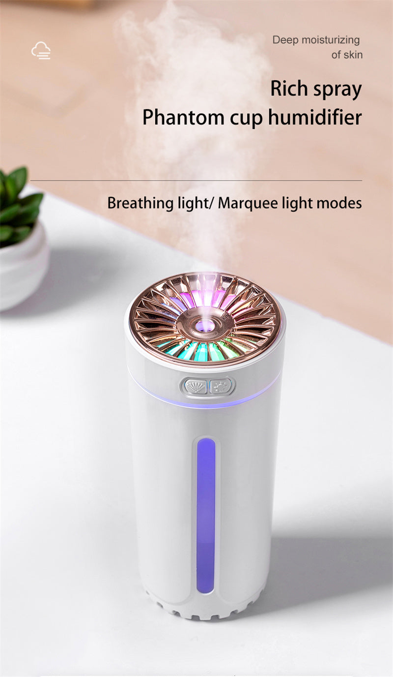 Wireless Air Humidifier Colorful Lights Mute Ultrasonic USB Fogger Diffuser Purifier 800mAh Rechargeabl Cool Mist Maker For Car