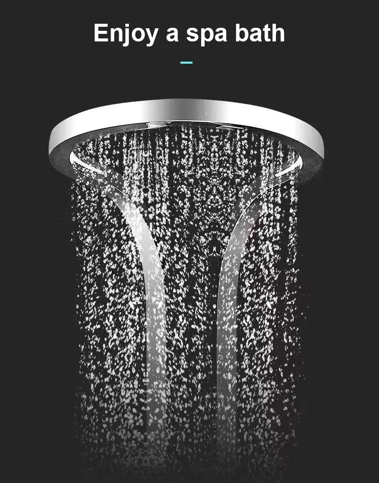 hot sale black wall mounted multifunction bathroom waterfall rainfall shower head set system panel