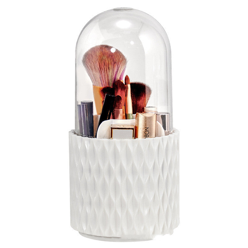 Rotating Transparent Makeup Brush Storage Bucket