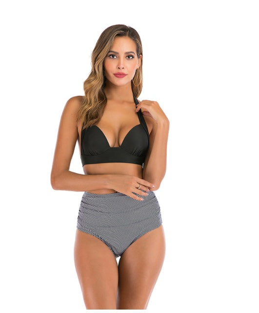 Sexy Printed High-waisted Two-piece Swimsuit
