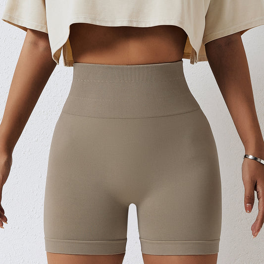 Seamless Yoga Shorts In Europe And The United States With High Hips And Waist