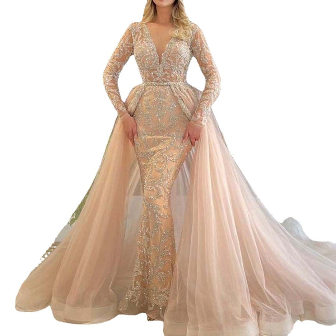 French Style Long Sleeved Bridal Dress