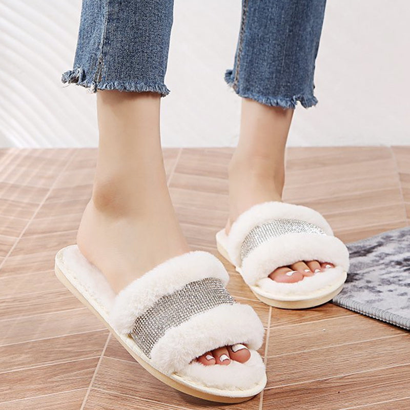 Home Warm Cotton Casual Fashion Fluffy Slippers