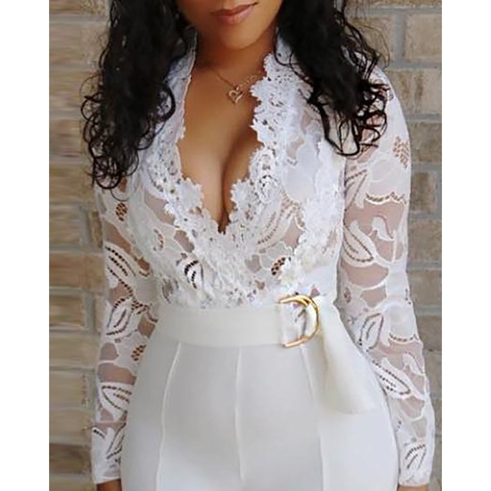 Long Sleeve Lace Jumpsuit