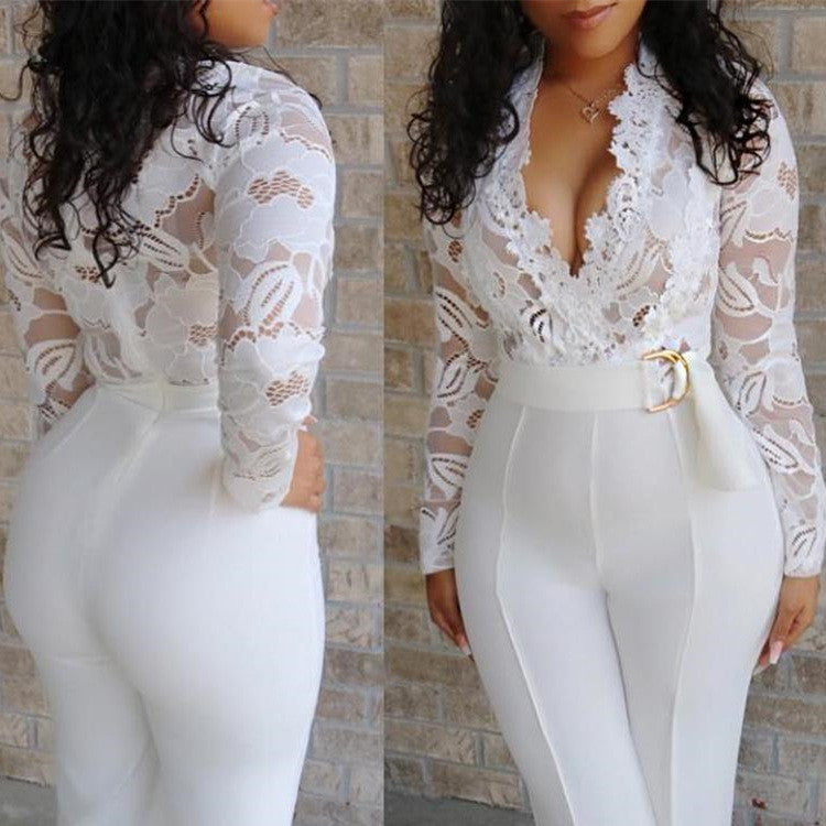 Long Sleeve Lace Jumpsuit