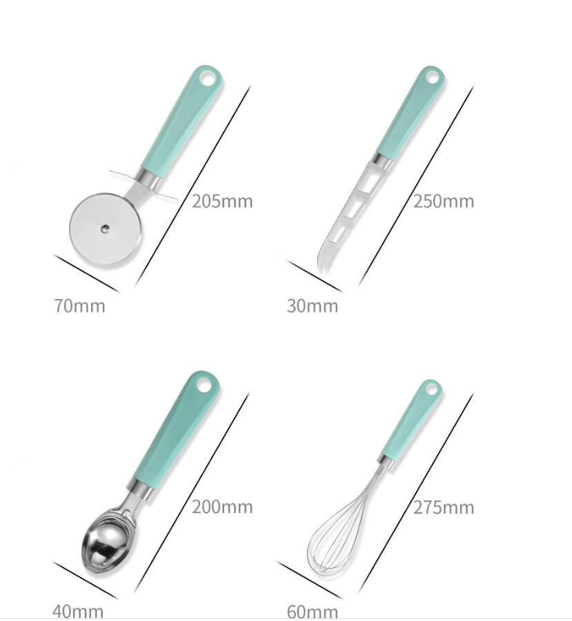 Home Finds - Creative Plastic Handle Stainless Steel Kitchen Utensils
