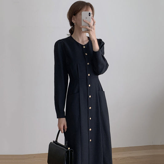 Design Pocket Mid-length Dress Women