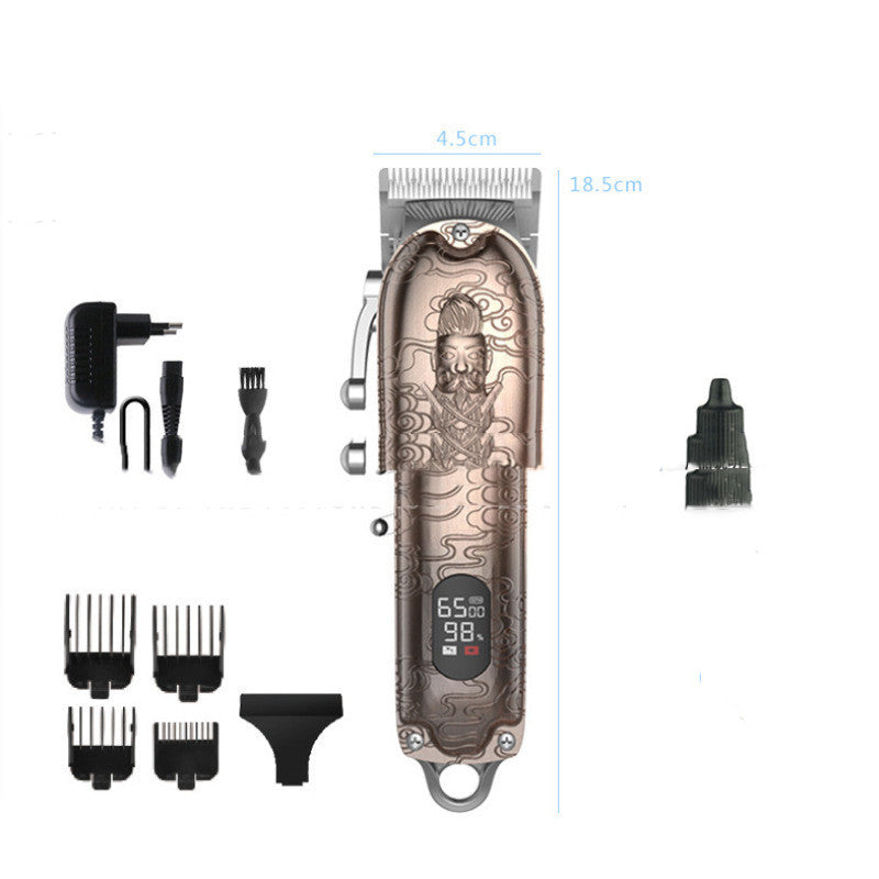 Retro Embossed Ceramic Blade Lithium Battery Electric Hair Clipper