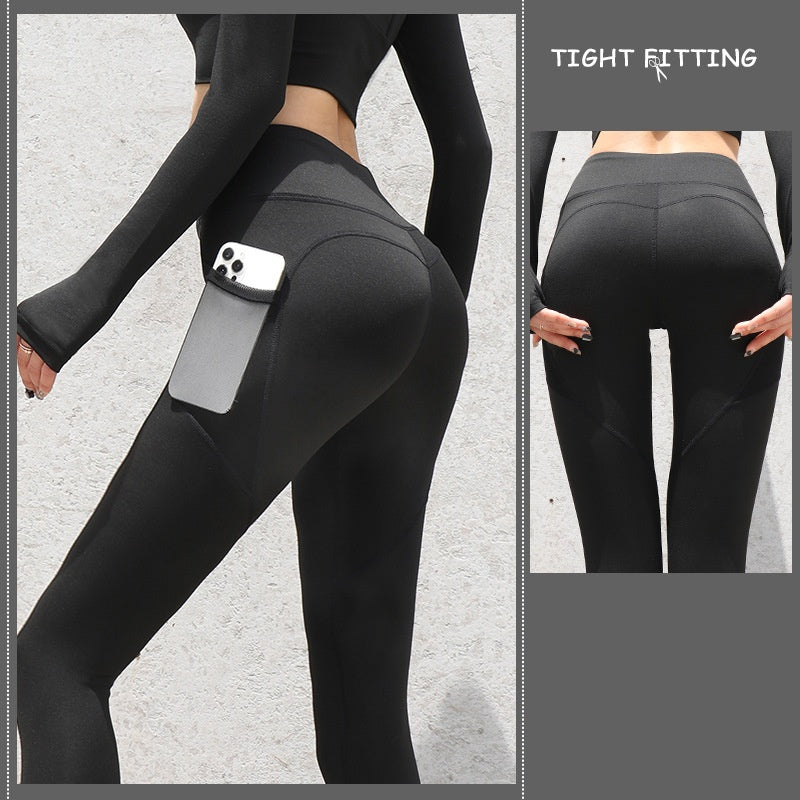 High Waist Push Up Pants With Pockets