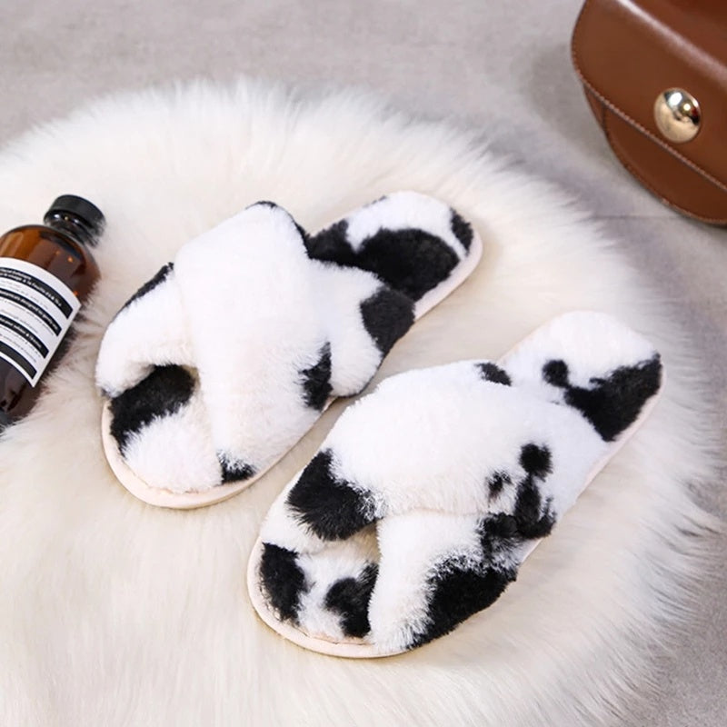 Home Warm Cotton Casual Fashion Fluffy Slippers